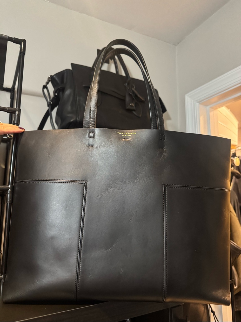 Tory Burch Black Leather Tote - Large